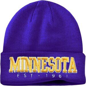 Women's Purple & Yellow Soft Knit Winter Hat For Cold Weather Beanie Toque Hat